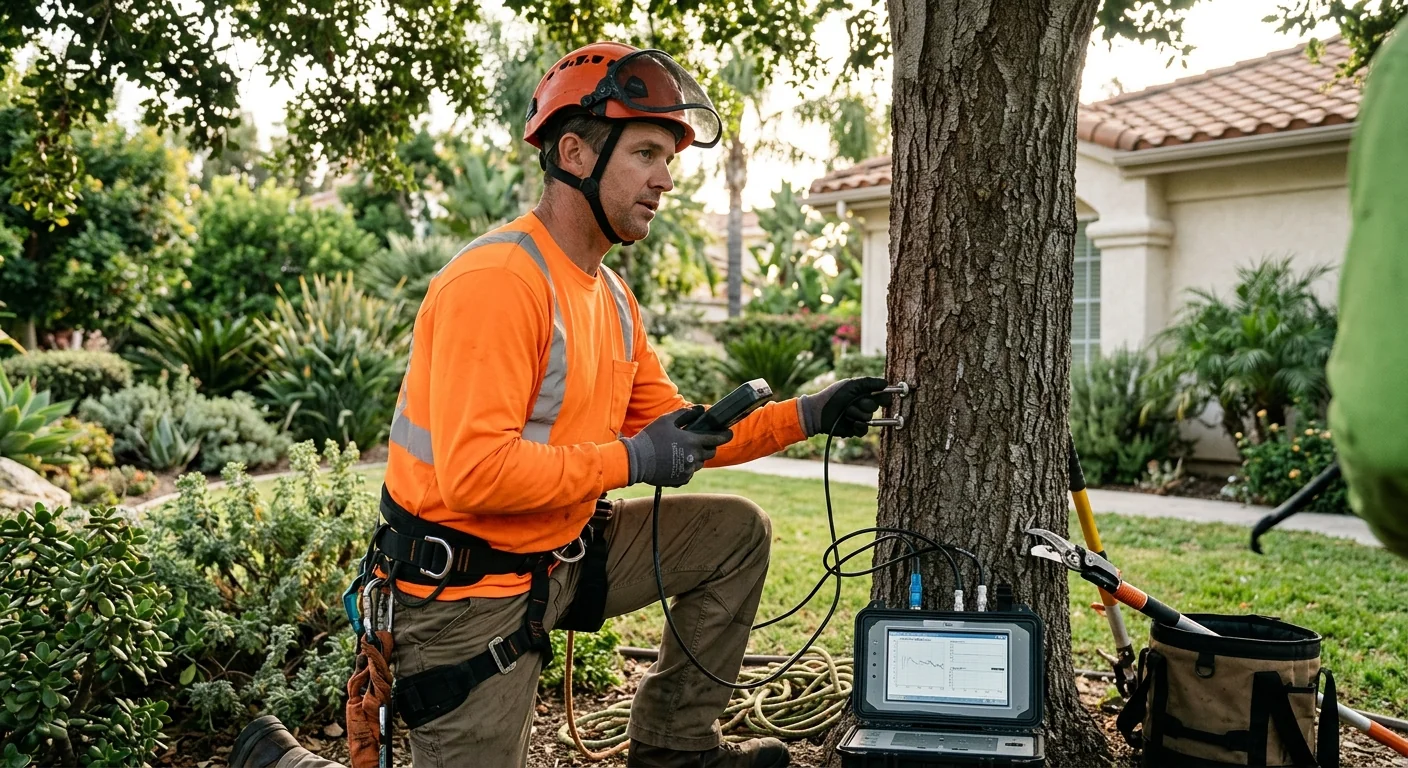 Oxnard Tree Service Experts technician testing system performance