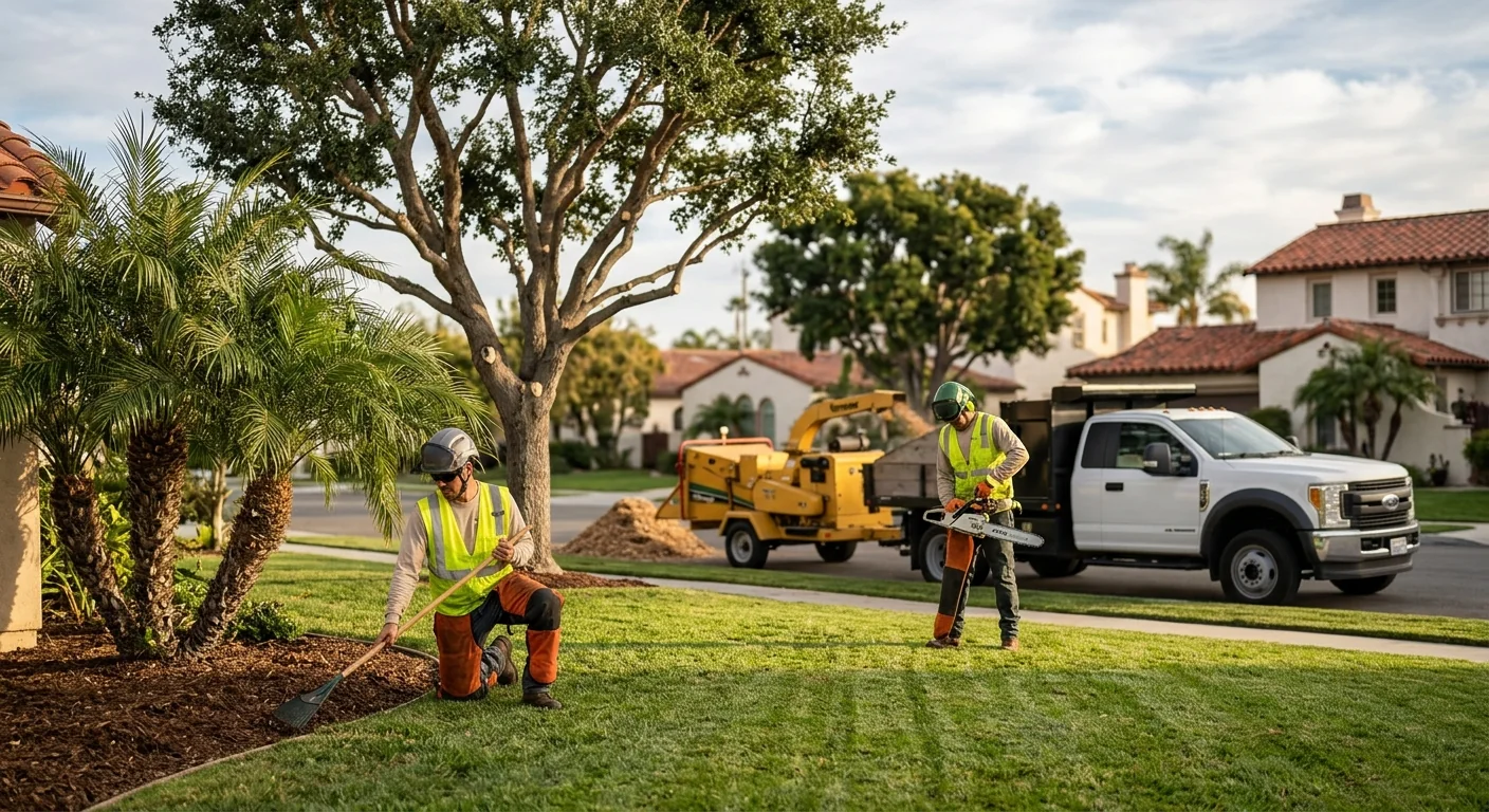 Tidy finished yard after storm damage cleanup on an Oxnard property