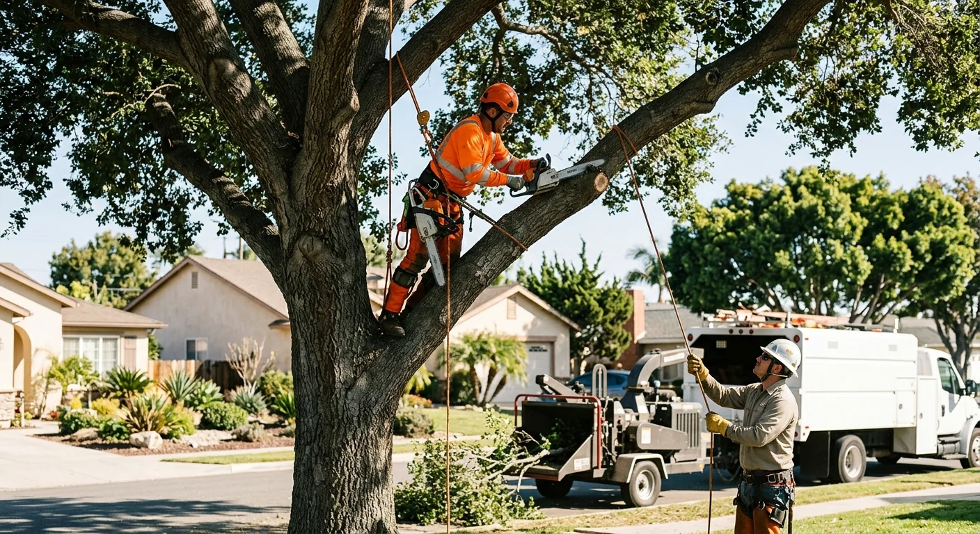 Oxnard Tree Service Experts crew reviewing a newly planted tree during a post-job walkthrough
