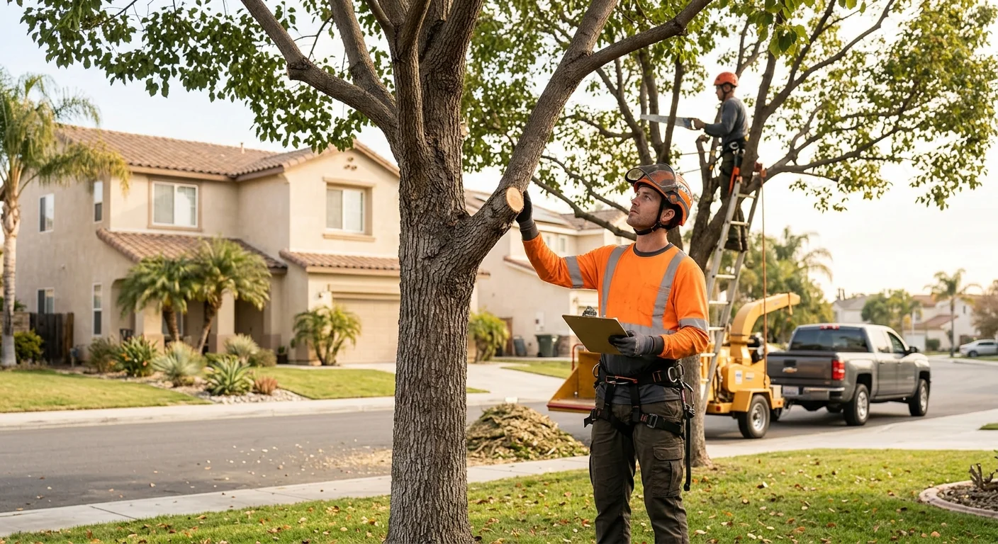 Finished front-yard tree with balanced canopy after seasonal maintenance pruning