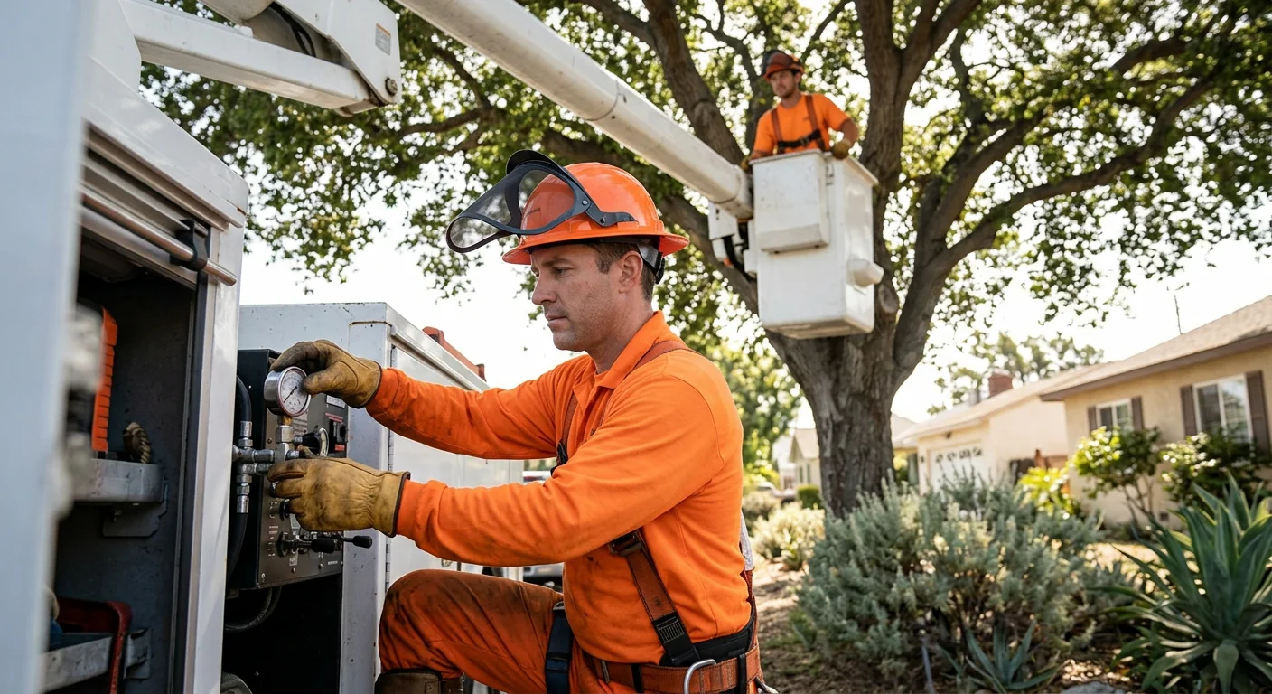 Oxnard Tree Service Experts technician testing system performance