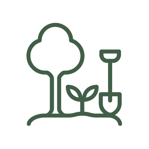 Tree planting service icon