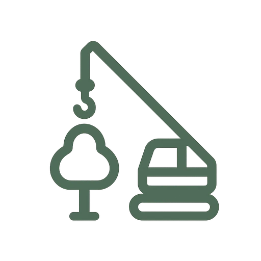 Crane tree removal service icon