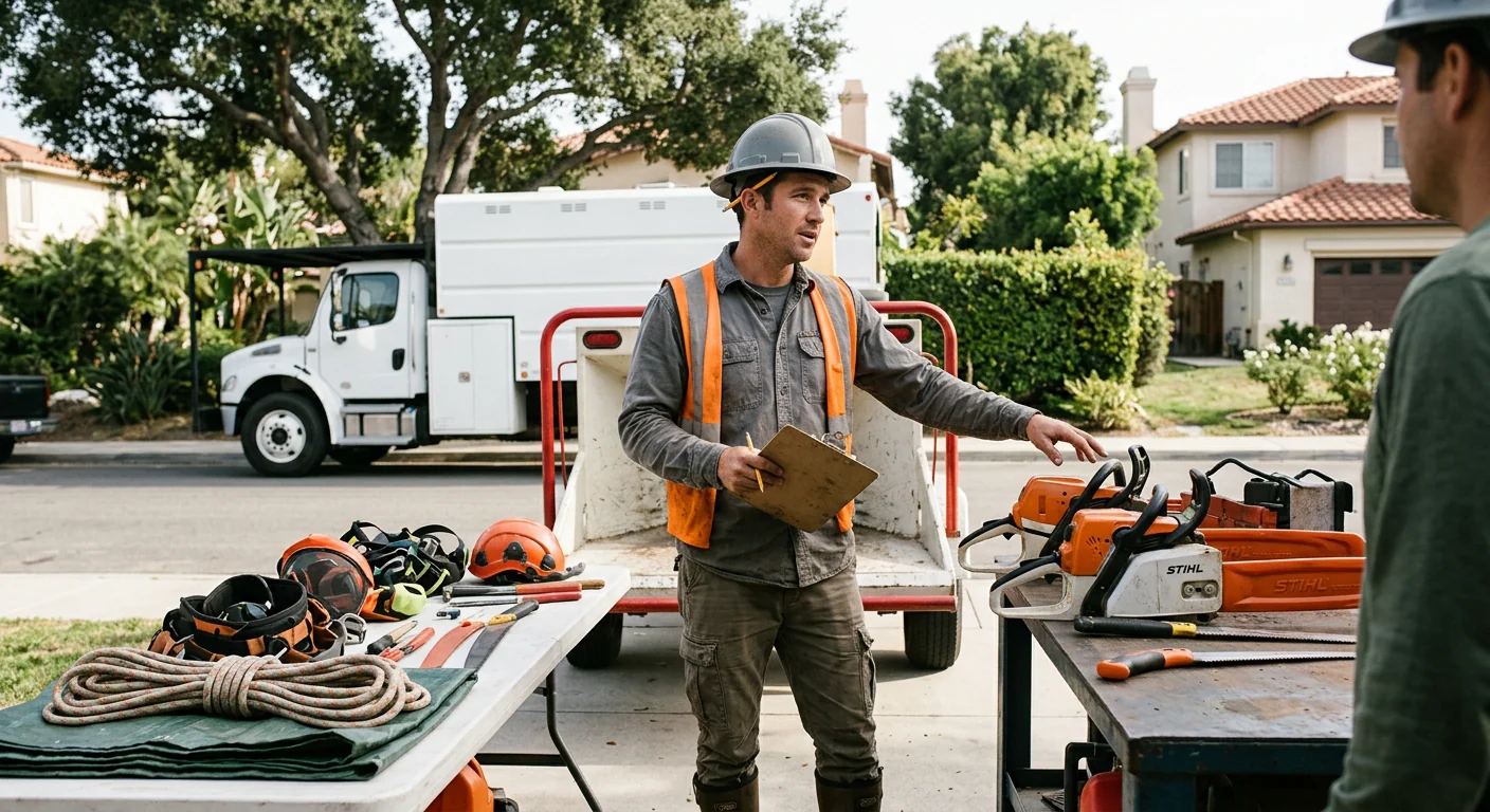 Tree Service equipment ready for customer walkthrough